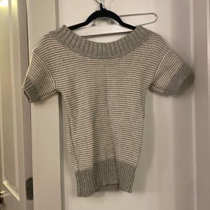 American eagle outfitters grey and white stripe sweater shirt size XS